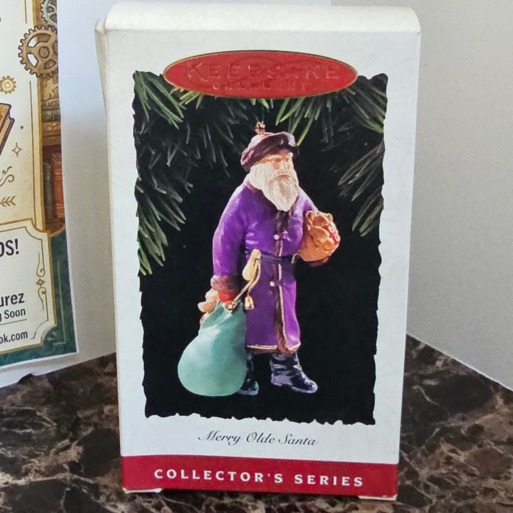 1995 Hallmark Keepsake Merry Olde Santa Ornament 6th in Series Purple Robe